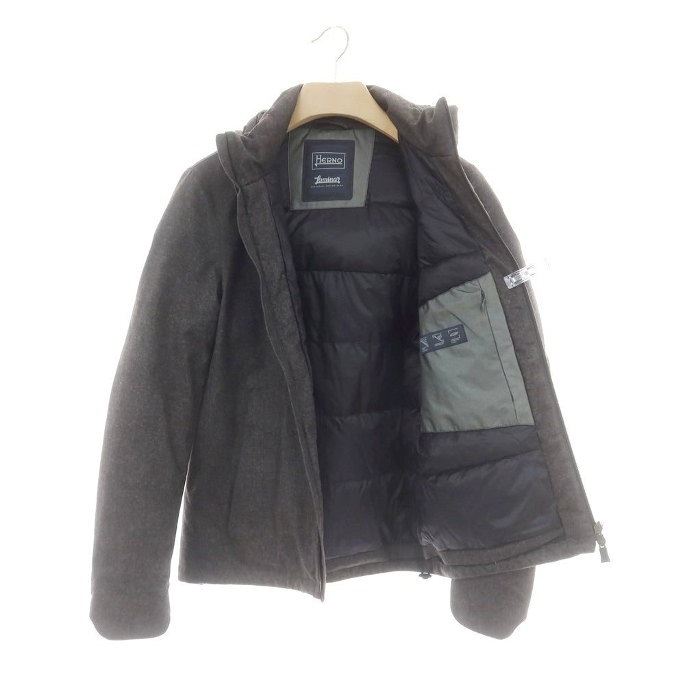【中古】ヘルノ Herno ポリエステル ダブルジップ ダウンジャケット ダークグレー【 42 】【 状態ランクC 】【 メンズ 】