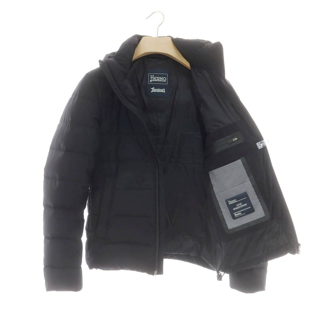 【中古】ヘルノ Herno ポリエステル ダブルジップ ダウンジャケット ブラック【 42 】【 状態ランクC 】【 メンズ 】