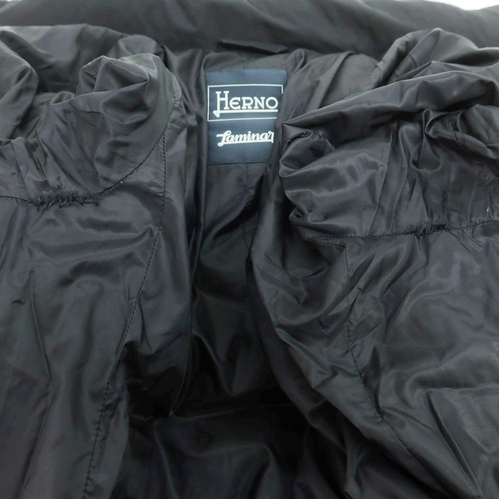 【中古】ヘルノ Herno ポリエステル ダブルジップ ダウンジャケット ブラック【 42 】【 状態ランクC 】【 メンズ 】
