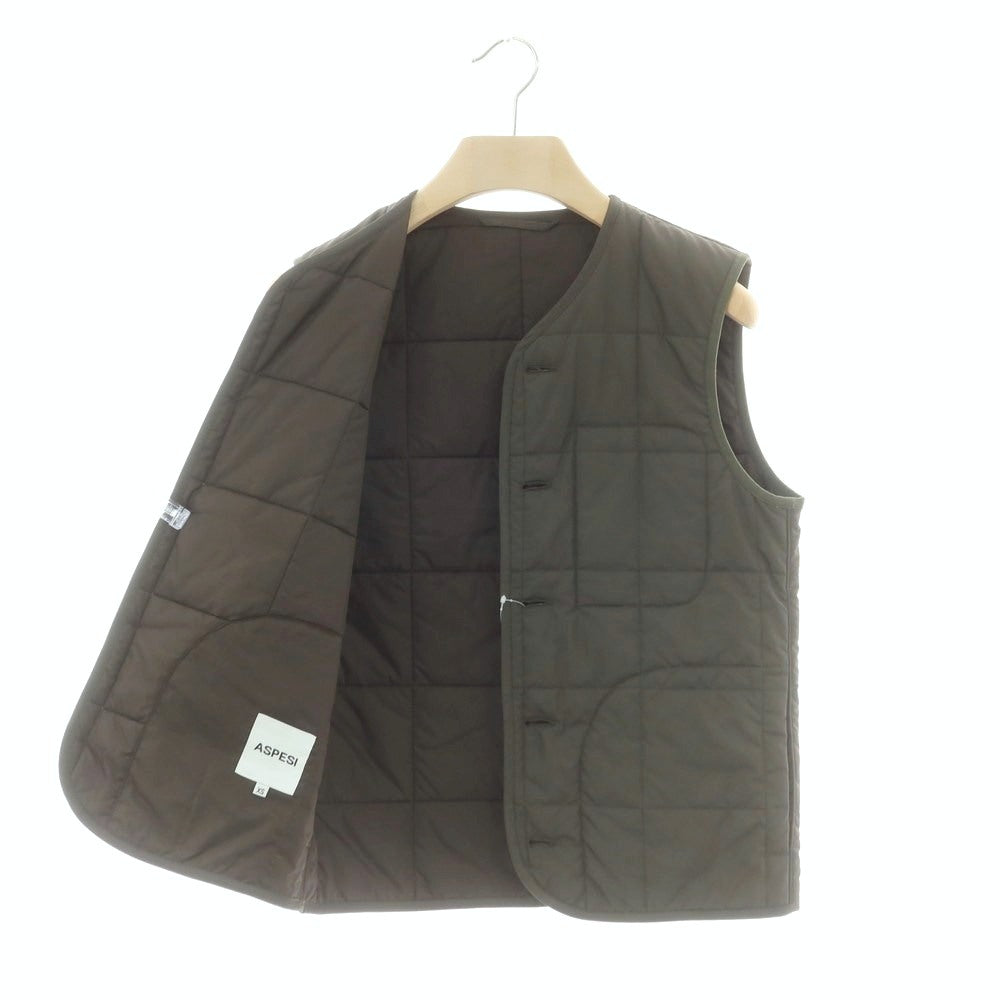 【中古】アスペジ ASPESI ポリエステル キルティング 中綿ベスト オリーブ【 XS 】【 状態ランクB 】【 メンズ 】