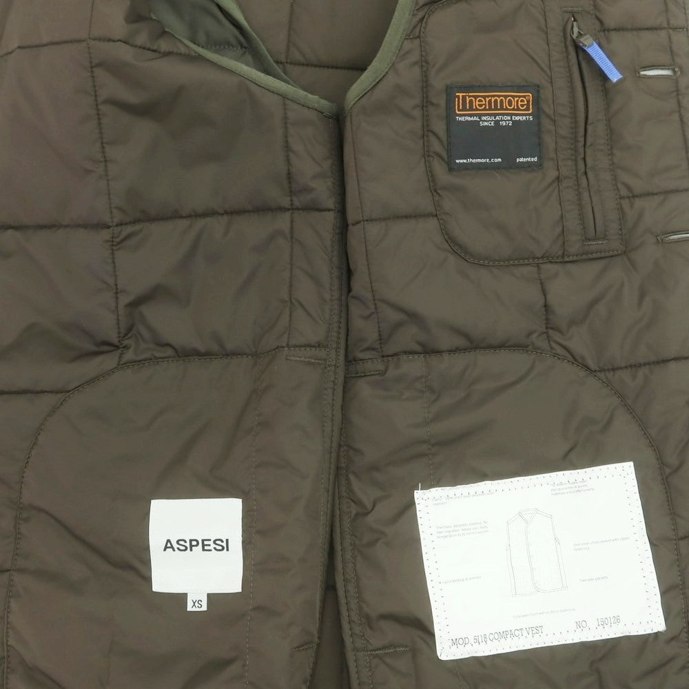 【中古】アスペジ ASPESI ポリエステル キルティング 中綿ベスト オリーブ【 XS 】【 状態ランクB 】【 メンズ 】
