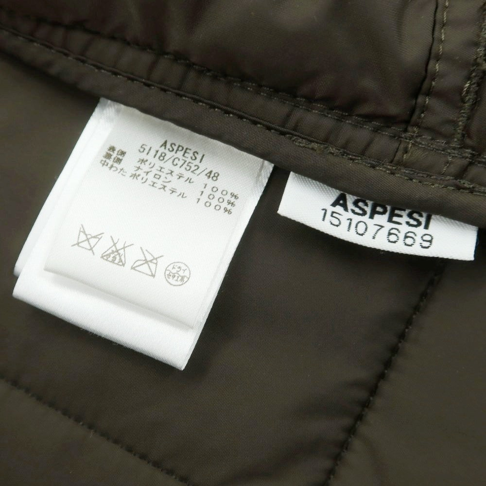 【中古】アスペジ ASPESI ポリエステル キルティング 中綿ベスト オリーブ【 XS 】【 状態ランクB 】【 メンズ 】