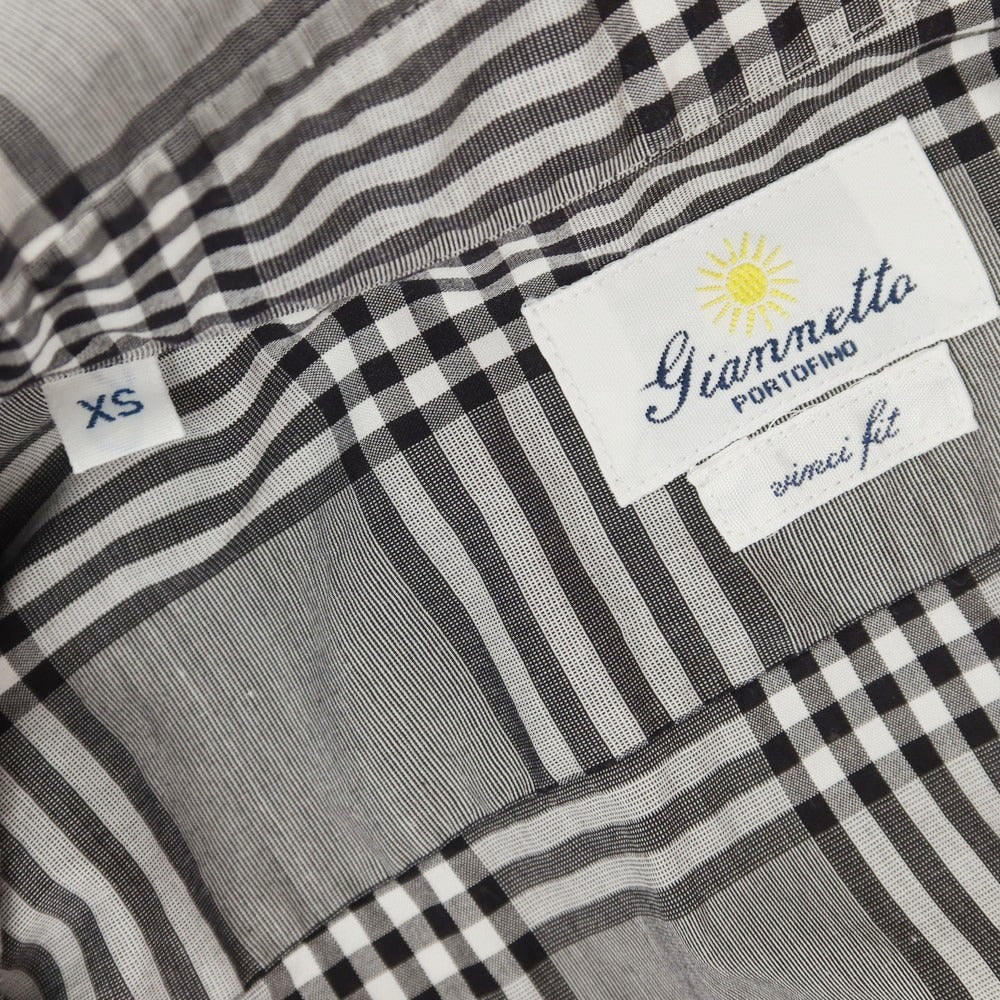 【中古】ジャンネット giannetto コットン チェック カジュアルシャツ グレー【 XS 】【 状態ランクB 】【 メンズ 】