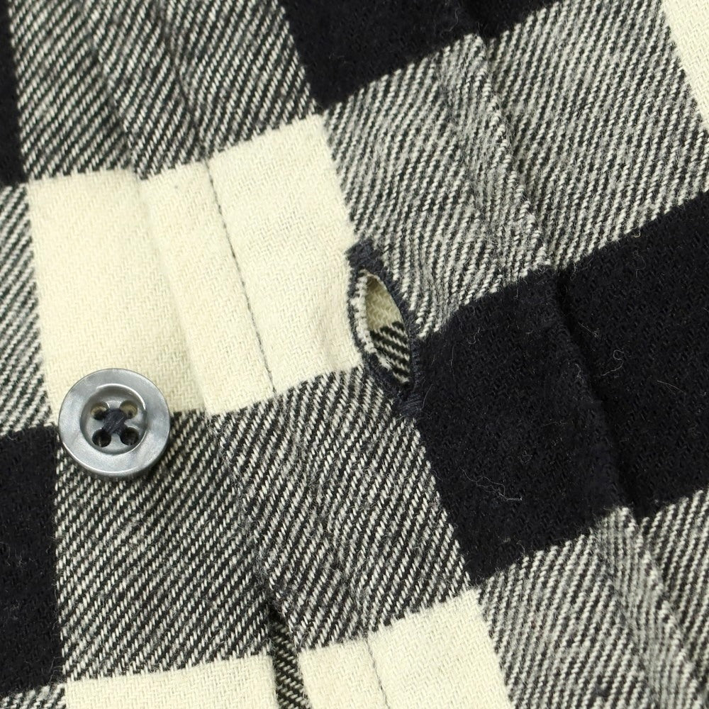 【中古】インディビジュアライズドシャツ INDIVIDUALIZED SHIRTS コットン ブロックチェック ボタンダウン カジュアルシャツ ブラックxアイボリー【 14 1/2-32 】【 状態ランクC 】【 メンズ 】