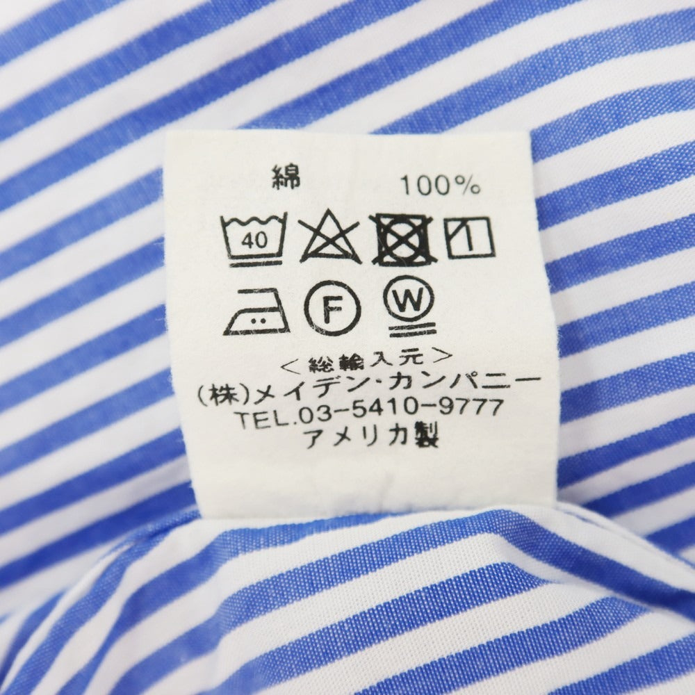 【中古】インディビジュアライズドシャツ INDIVIDUALIZED SHIRTS コットン ストライプ ボタンダウン シャツ ブルーxホワイト【 14 1/2 】【 状態ランクB 】【 メンズ 】