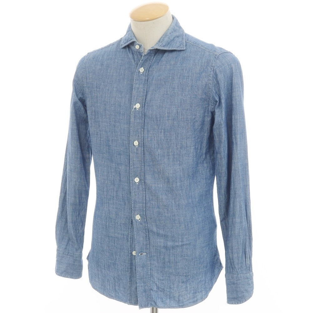 【中古】ボルゾネッラ BOLZONELLA コットン カジュアルシャツ ブルー【 37 】【 状態ランクC 】【 メンズ 】