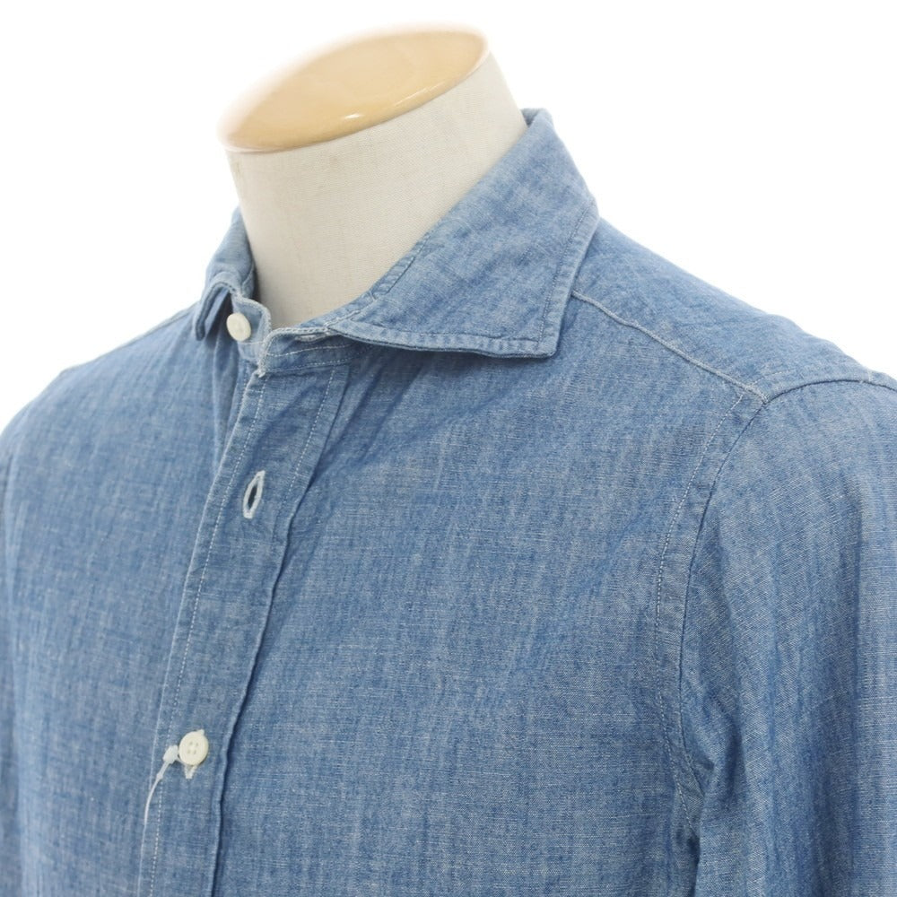 【中古】ボルゾネッラ BOLZONELLA コットン カジュアルシャツ ブルー【 37 】【 状態ランクC 】【 メンズ 】