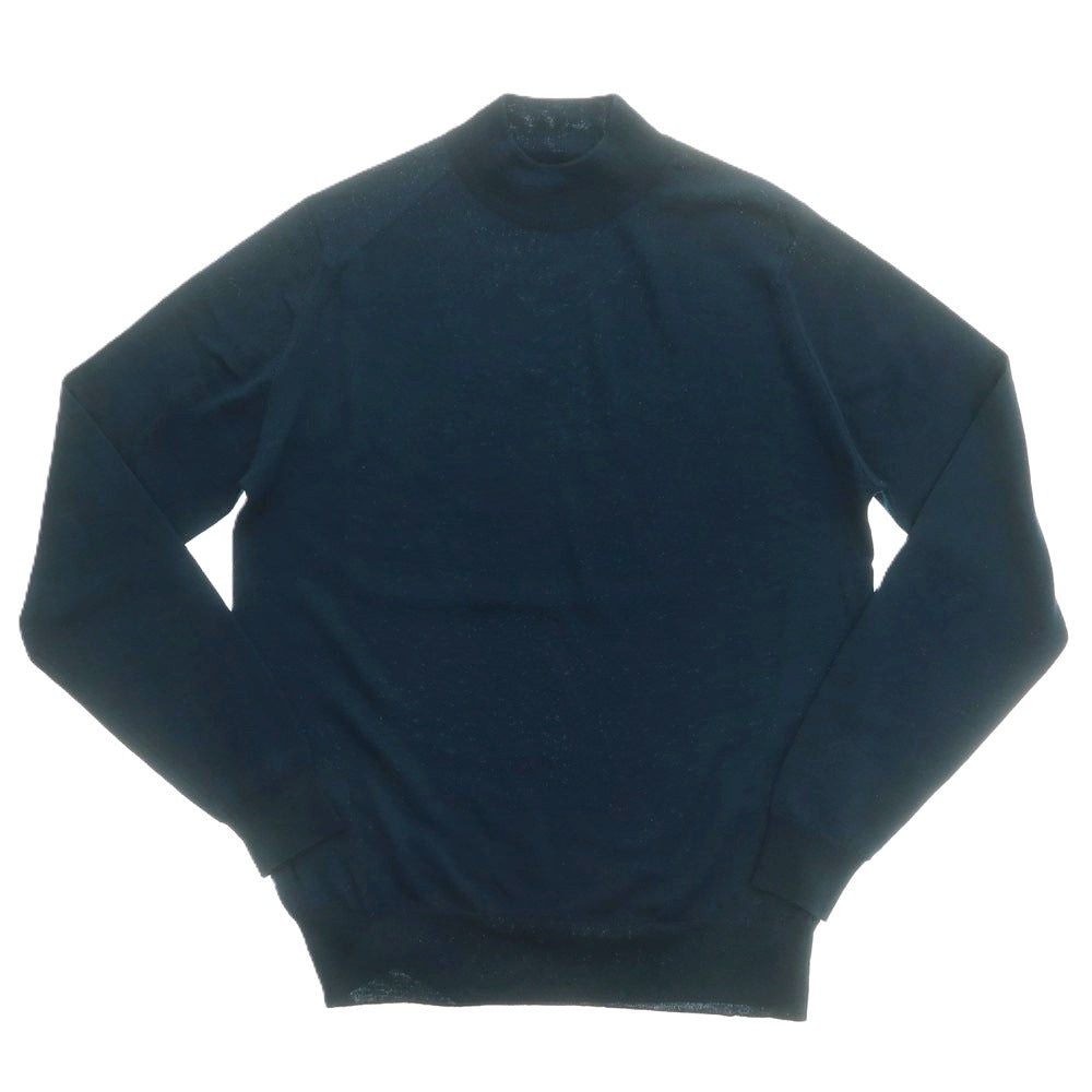 【中古】ジョンスメドレー JOHN SMEDLEY ハイゲージ ウール モックネック プルオーバーニット ネイビー【 S 】【 状態ランクB 】【 メンズ 】