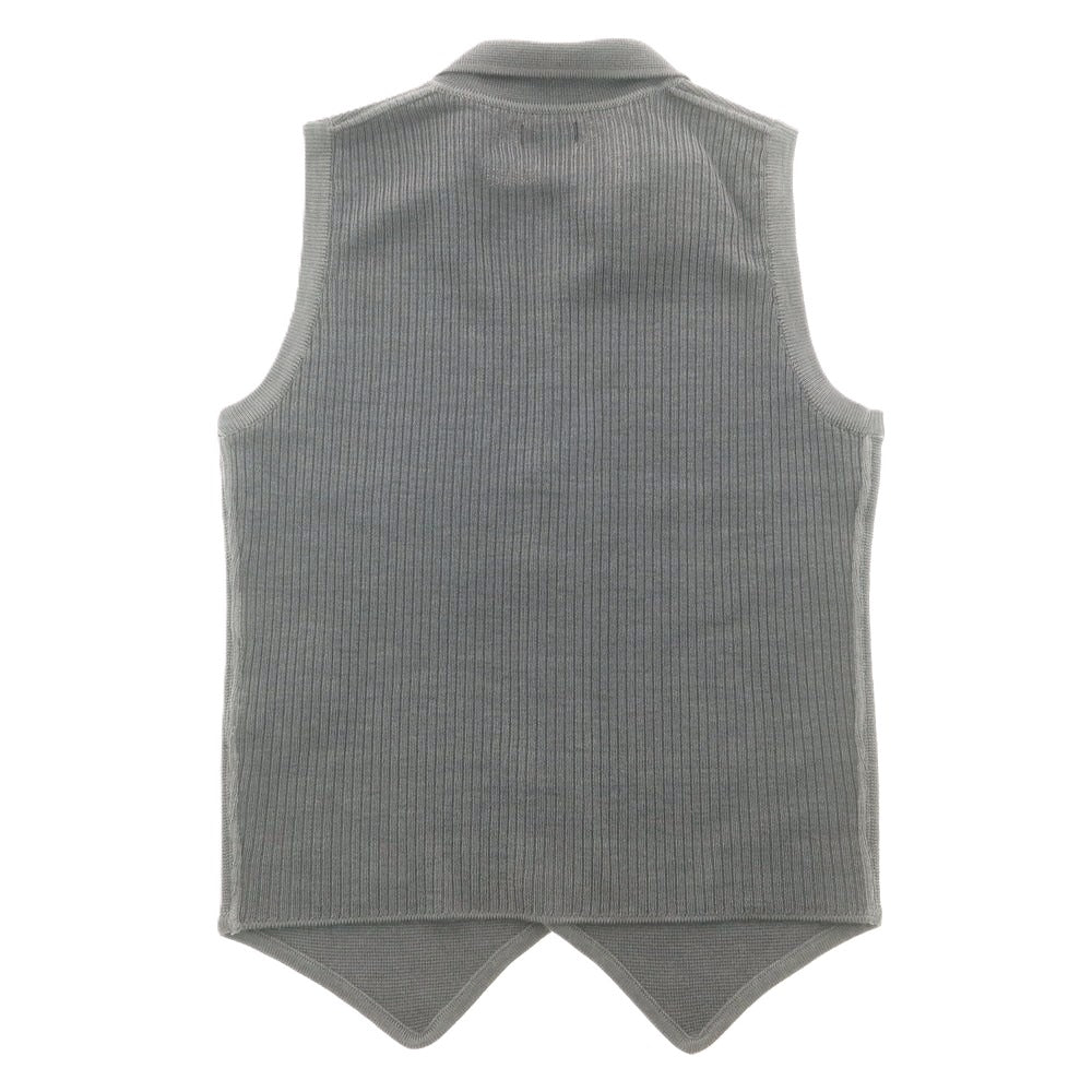【中古】ラルディーニ LARDINI ウール ジレ型 ニットベスト グレー【 42 】【 状態ランクB 】【 メンズ 】