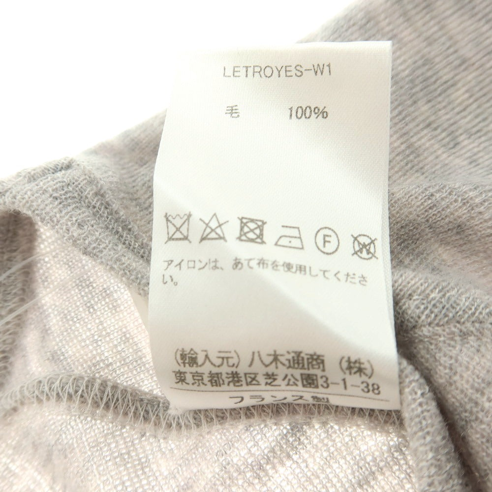 【中古】ルトロワ Letroyes ハイゲージ ウール クルーネック プルオーバーニット グレー【 S 】【 状態ランクB 】【 メンズ 】