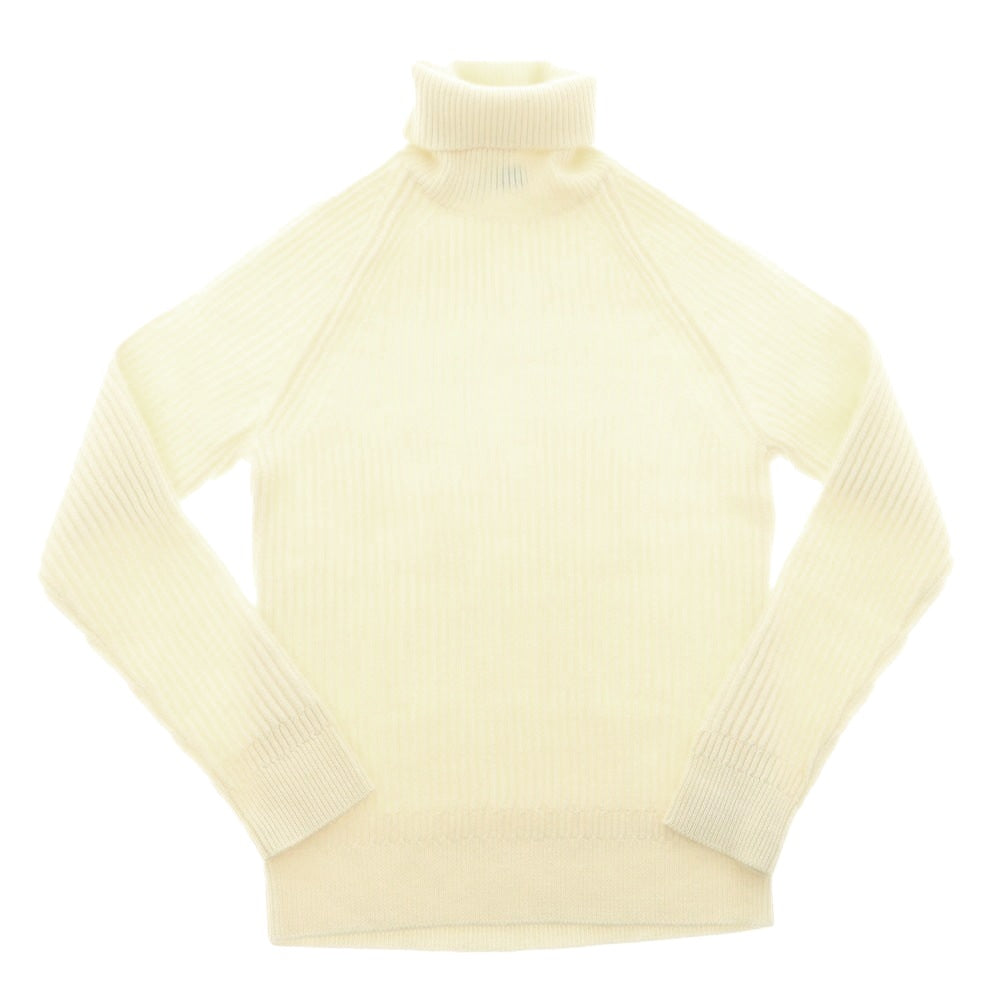【中古】ザノーネ ZANONE ウール リブ タートルネック プルオーバーニット アイボリー【 46 】【 状態ランクB 】【 メンズ 】