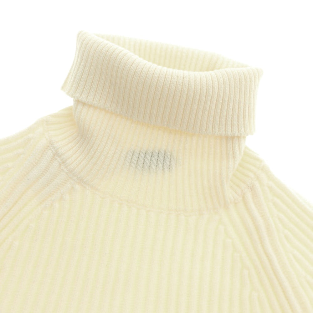 【中古】ザノーネ ZANONE ウール リブ タートルネック プルオーバーニット アイボリー【 46 】【 状態ランクB 】【 メンズ 】