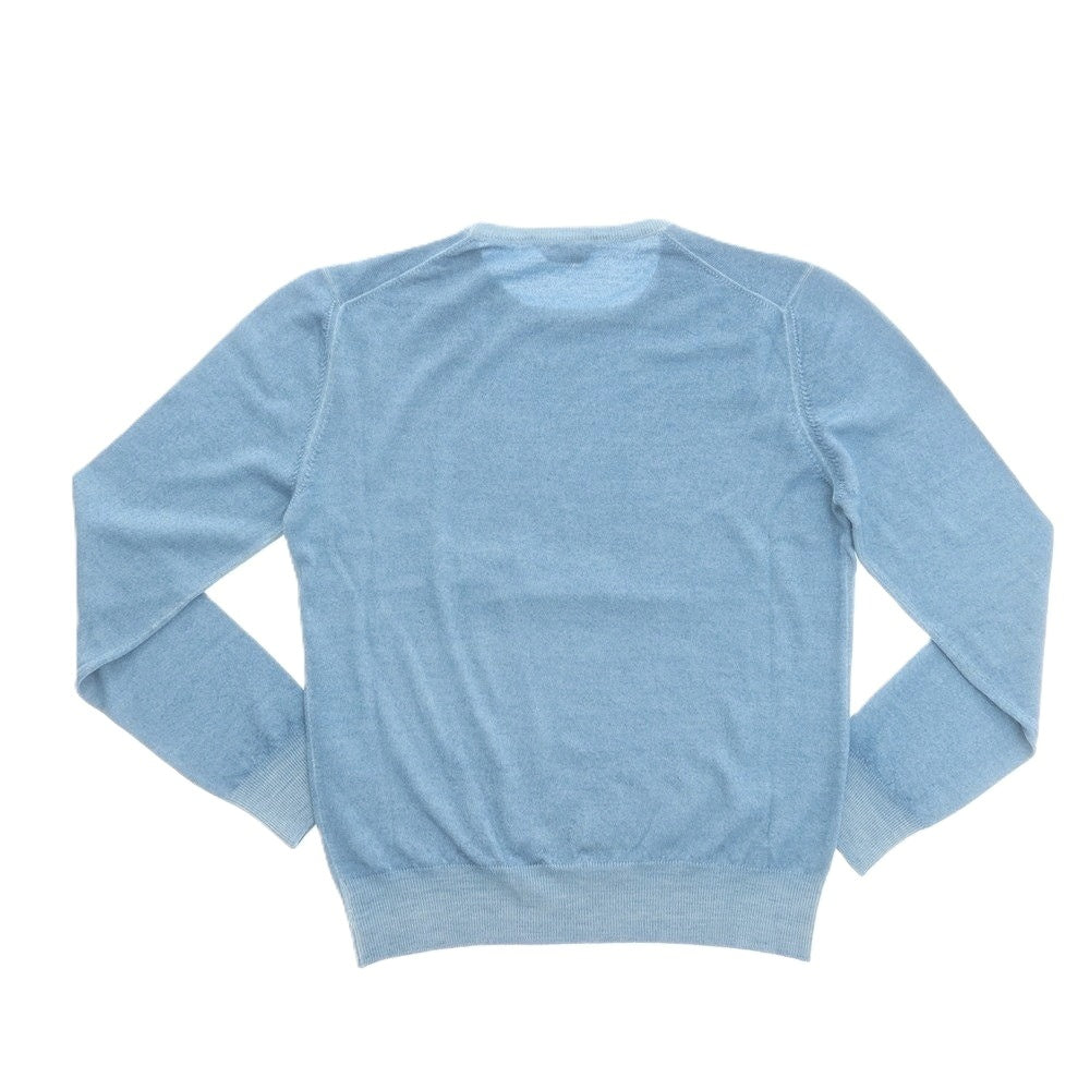 【中古】グランサッソ GRAN SASSO ハイゲージ ウール クルーネック プルオーバーニット ブルー【 46 】【 状態ランクB 】【 メンズ 】