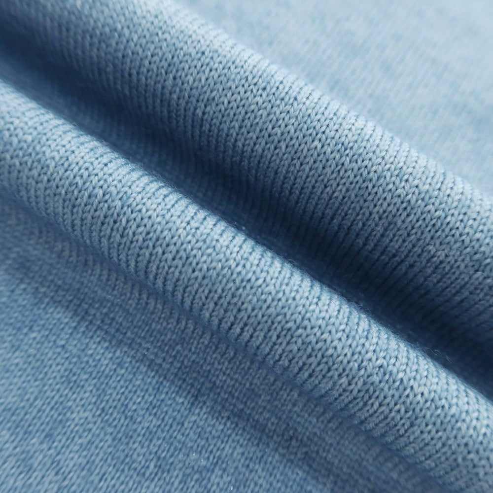 【中古】グランサッソ GRAN SASSO ハイゲージ ウール クルーネック プルオーバーニット ブルー【 46 】【 状態ランクB 】【 メンズ 】