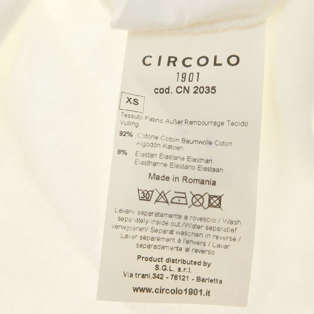 【中古】チルコロ1901 CIRCOLO 1901 ストレッチ コットン ハイネック 長袖Tシャツ ホワイト【 XS 】【 状態ランクC 】【 メンズ 】