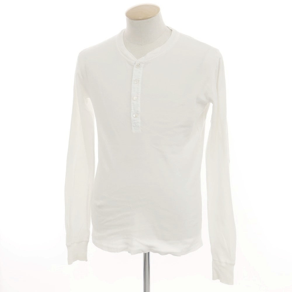 【中古】シーサー Schiesser コットン ヘンリーネック 長袖Tシャツ ホワイト【 XS 】【 状態ランクB 】【 メンズ 】