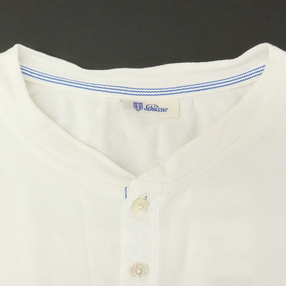 【中古】シーサー Schiesser コットン ヘンリーネック 長袖Tシャツ ホワイト【 XS 】【 状態ランクB 】【 メンズ 】