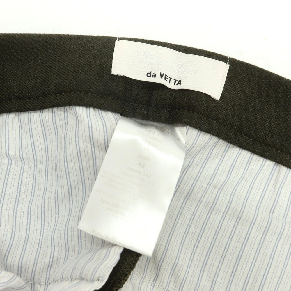 【中古】セラドール セラードアー CELLAR DOOR ストレッチポリエステルレーヨン ドレススラックスパンツ オリーブ【 42 】【 状態ランクC 】【 メンズ 】