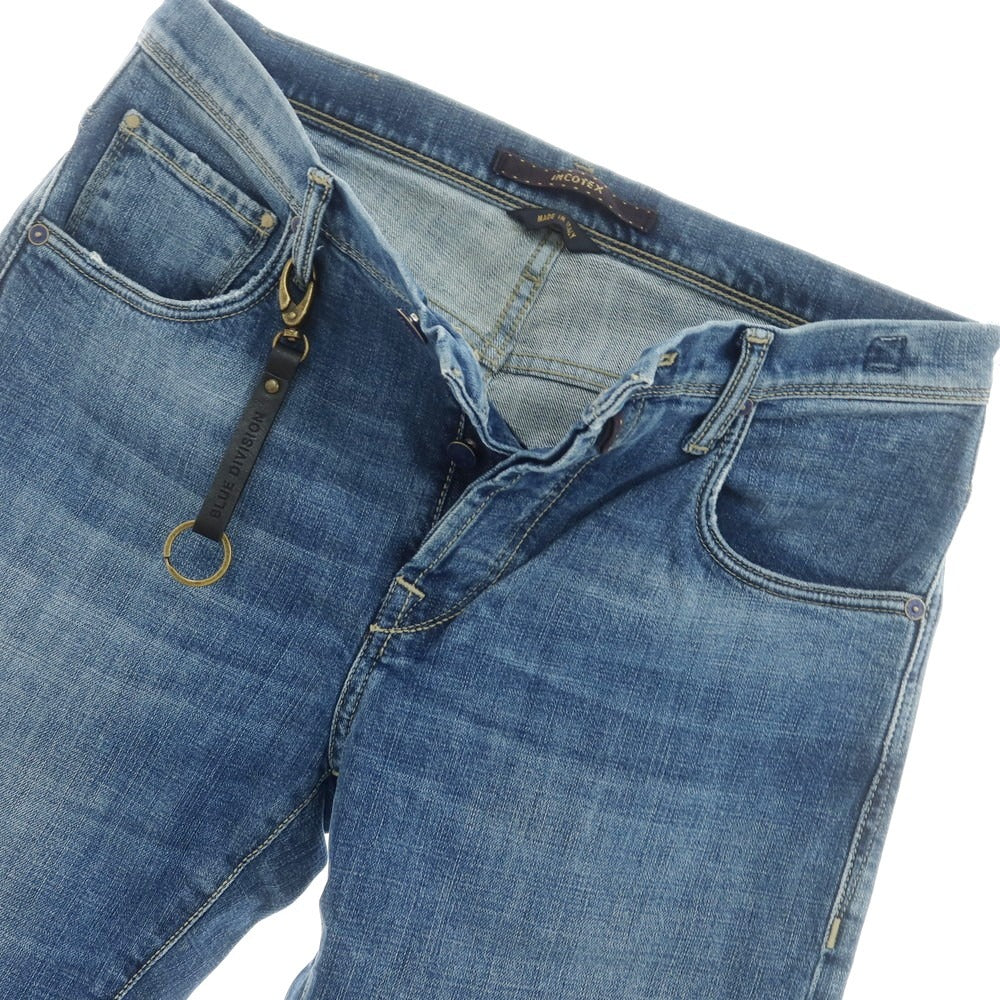 【新品アウトレット】インコテックス ブルーディヴィジョン INCOTEX BLUE DIVISION Tapered リペア加工 ストレッチデニムパンツ ジーンズ ブルー【 31 】【 状態ランクN- 】【 メンズ 】