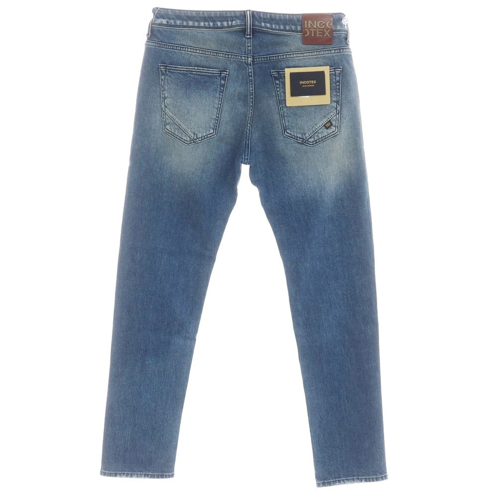 【新品】インコテックス ブルーディヴィジョン INCOTEX BLUE DIVISION Slim リペア加工 デニムパンツ ジーンズ ブルー【 33 】【 状態ランクN 】【 メンズ 】