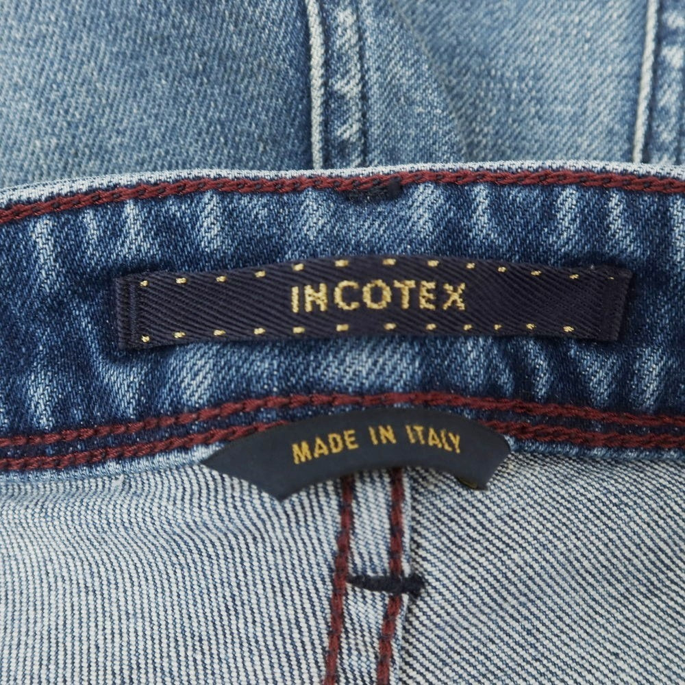 【新品】インコテックス ブルーディヴィジョン INCOTEX BLUE DIVISION Slim リペア加工 デニムパンツ ジーンズ ブルー【 33 】【 状態ランクN 】【 メンズ 】