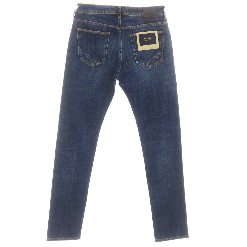 【新品】インコテックス ブルーディヴィジョン INCOTEX BLUE DIVISION Slim リペア加工 デニムパンツ ジーンズ ネイビー【 33 】【 状態ランクN 】【 メンズ 】