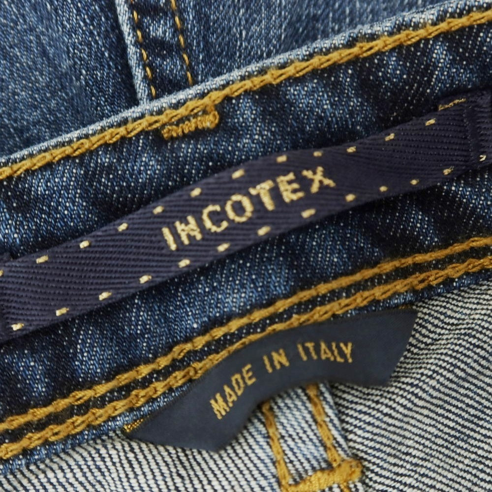 【新品】インコテックス ブルーディヴィジョン INCOTEX BLUE DIVISION Slim リペア加工 デニムパンツ ジーンズ ネイビー【 33 】【 状態ランクN 】【 メンズ 】