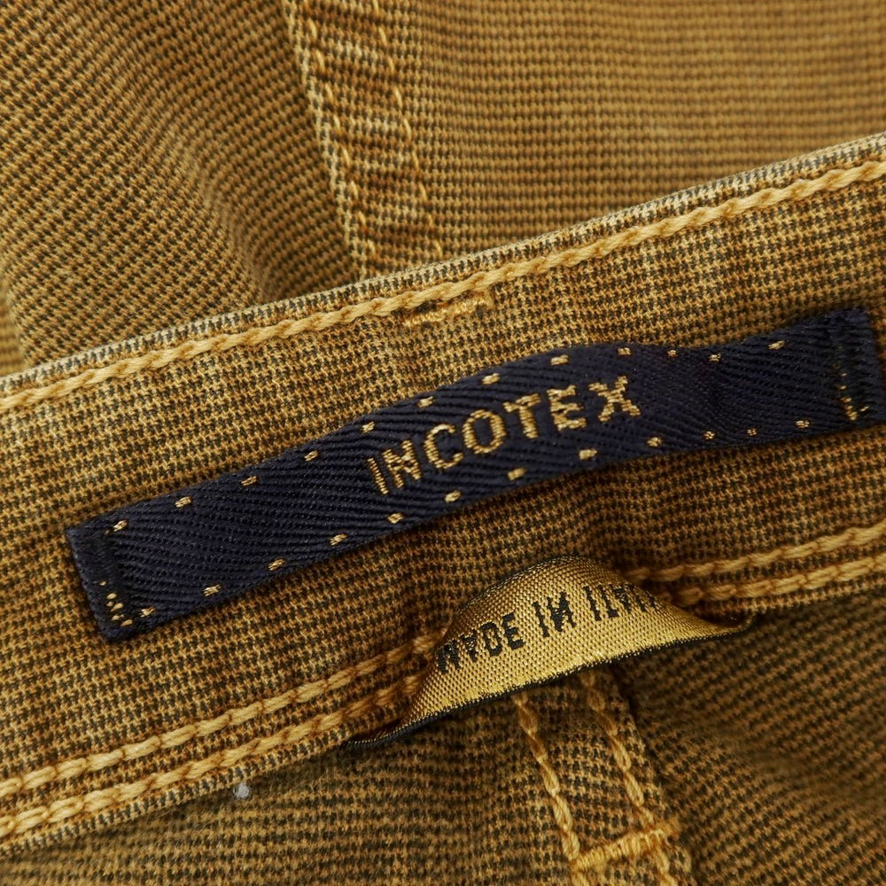 【新品】インコテックス ブルーディヴィジョン INCOTEX BLUE DIVISION Slim 5ポケットパンツ オレンジブラウンxブラック【 33 】【 状態ランクN 】【 メンズ 】