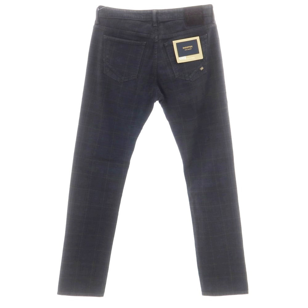 【新品】インコテックス ブルーディヴィジョン INCOTEX BLUE DIVISION Slim ストレッチコットン 5ポケットパンツ ダークネイビー系【 33 】【 状態ランクN 】【 メンズ 】