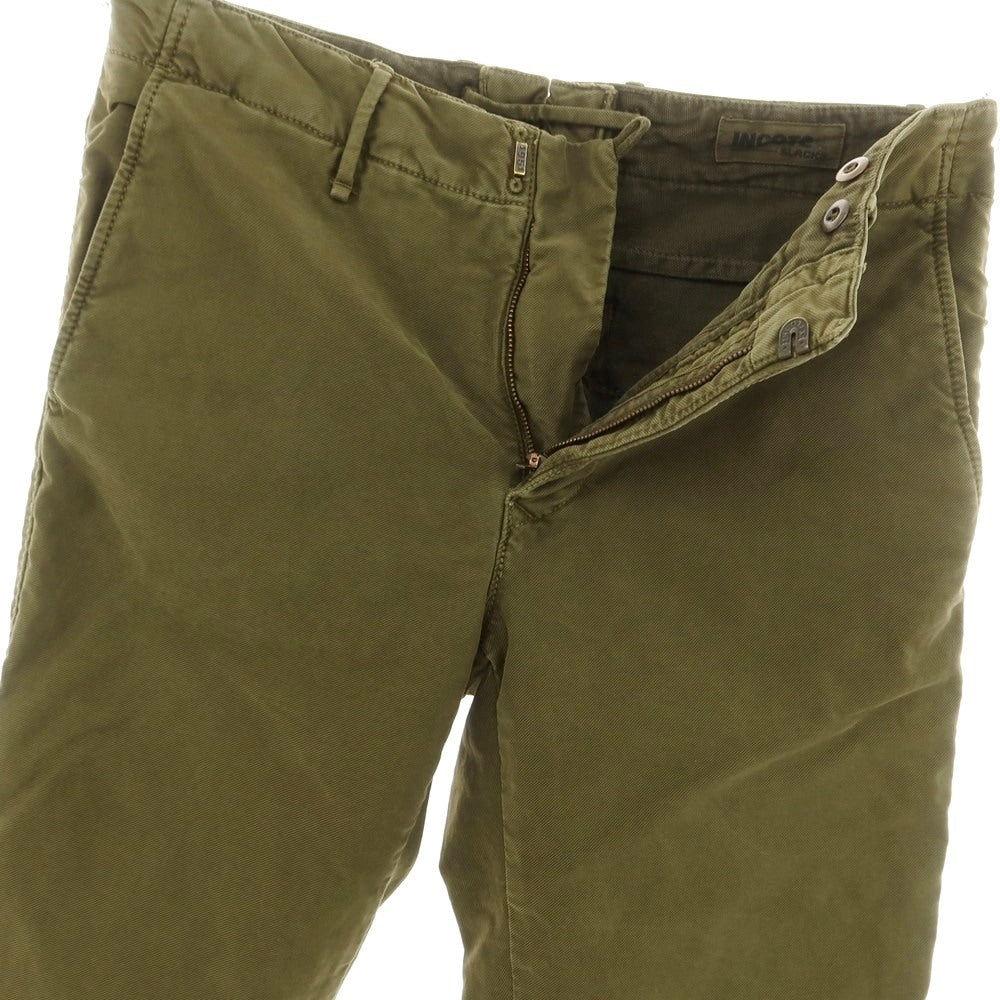 【新品アウトレット】インコテックス INCOTEX SLIM FIT ストレッチコットン チノパンツ オリーブグリーン【 31 】【 状態ランクN- 】【 メンズ 】