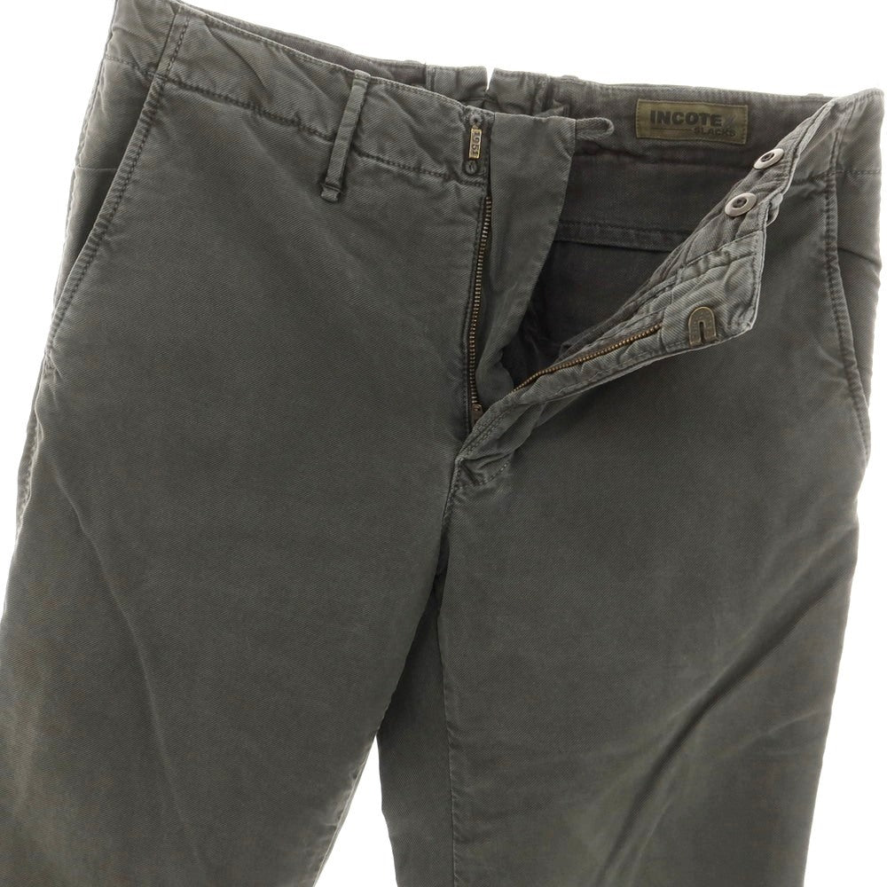 【新品アウトレット】インコテックス INCOTEX SLIM FIT ストレッチコットン チノパンツ ダークグレー【 31 】【 状態ランクN- 】【 メンズ 】