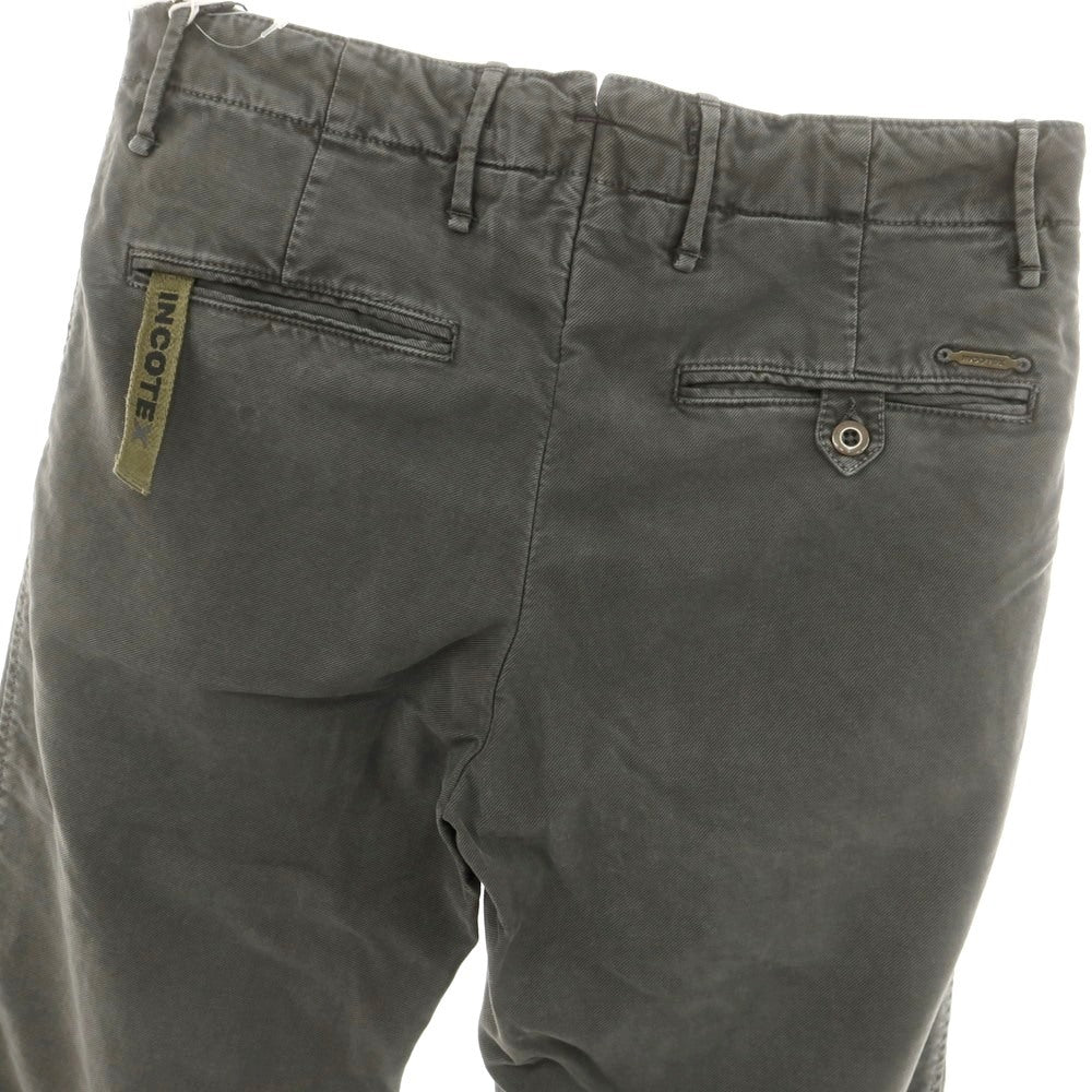 【新品アウトレット】インコテックス INCOTEX SLIM FIT ストレッチコットン チノパンツ ダークグレー【 31 】【 状態ランクN- 】【 メンズ 】