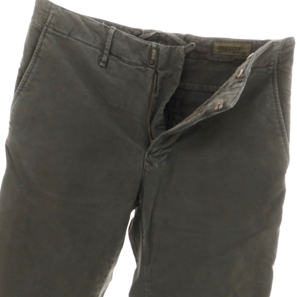 【新品アウトレット】インコテックス INCOTEX SLIM FIT ストレッチコットン チノパンツ ダークグレー【 32 】【 状態ランクN- 】【 メンズ 】