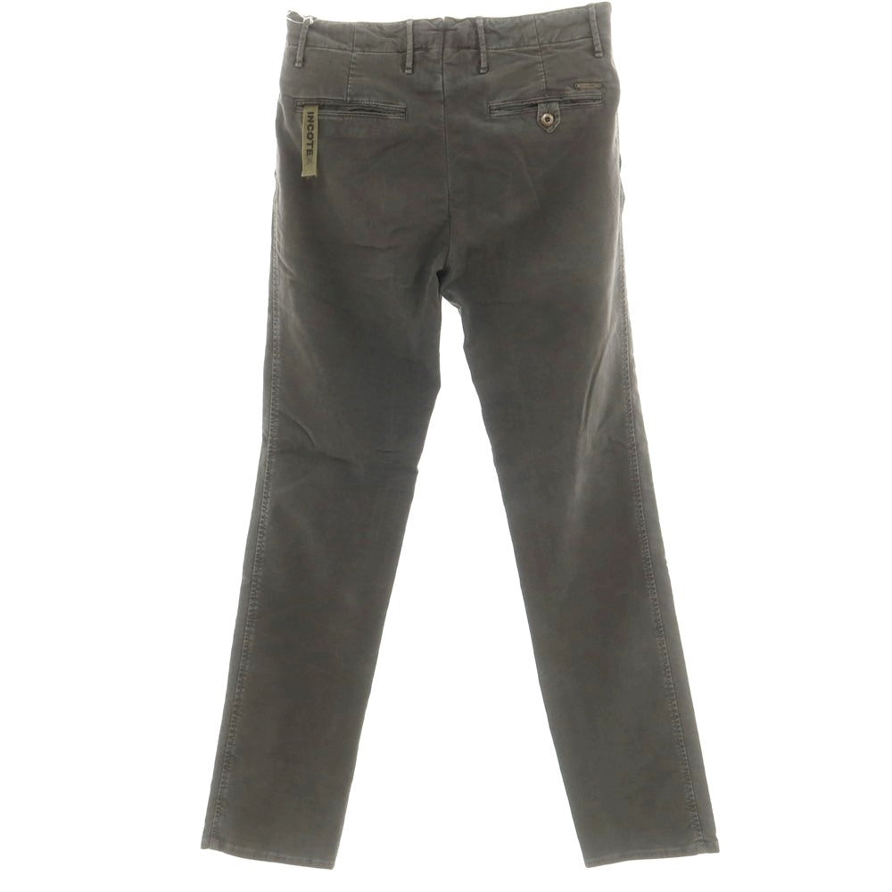 【新品アウトレット】インコテックス INCOTEX SLIM FIT ストレッチコットン チノパンツ ダークグレー【 32 】【 状態ランクN- 】【 メンズ 】