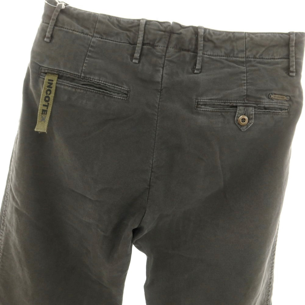 【新品アウトレット】インコテックス INCOTEX SLIM FIT ストレッチコットン チノパンツ ダークグレー【 32 】【 状態ランクN- 】【 メンズ 】