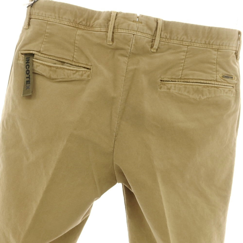【新品】インコテックス INCOTEX SLIM FIT ストレッチコットン チノパンツ ダークベージュ【 33 】【 状態ランクN 】【 メンズ 】