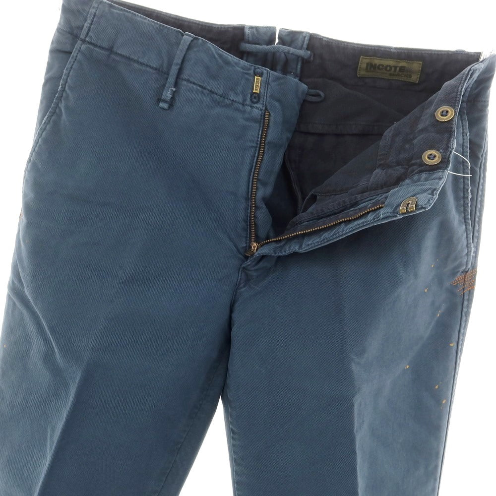 【新品】インコテックス INCOTEX SLIM FIT ストレッチコットン チノパンツ ライトネイビー【 32 】【 状態ランクN 】【 メンズ 】