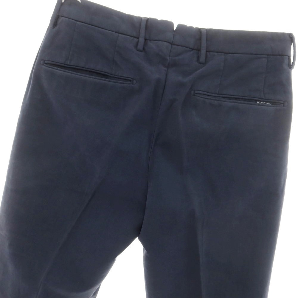 【新品アウトレット】インコテックス INCOTEX SLIM FIT ストレッチコットン カジュアルスラックスパンツ ネイビー【 42 】【 状態ランクN- 】【 メンズ 】