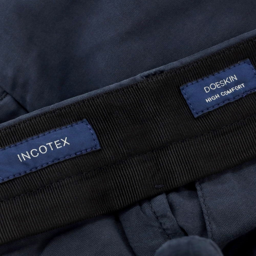 【新品アウトレット】インコテックス INCOTEX SLIM FIT ストレッチコットン カジュアルスラックスパンツ ネイビー【 42 】【 状態ランクN- 】【 メンズ 】
