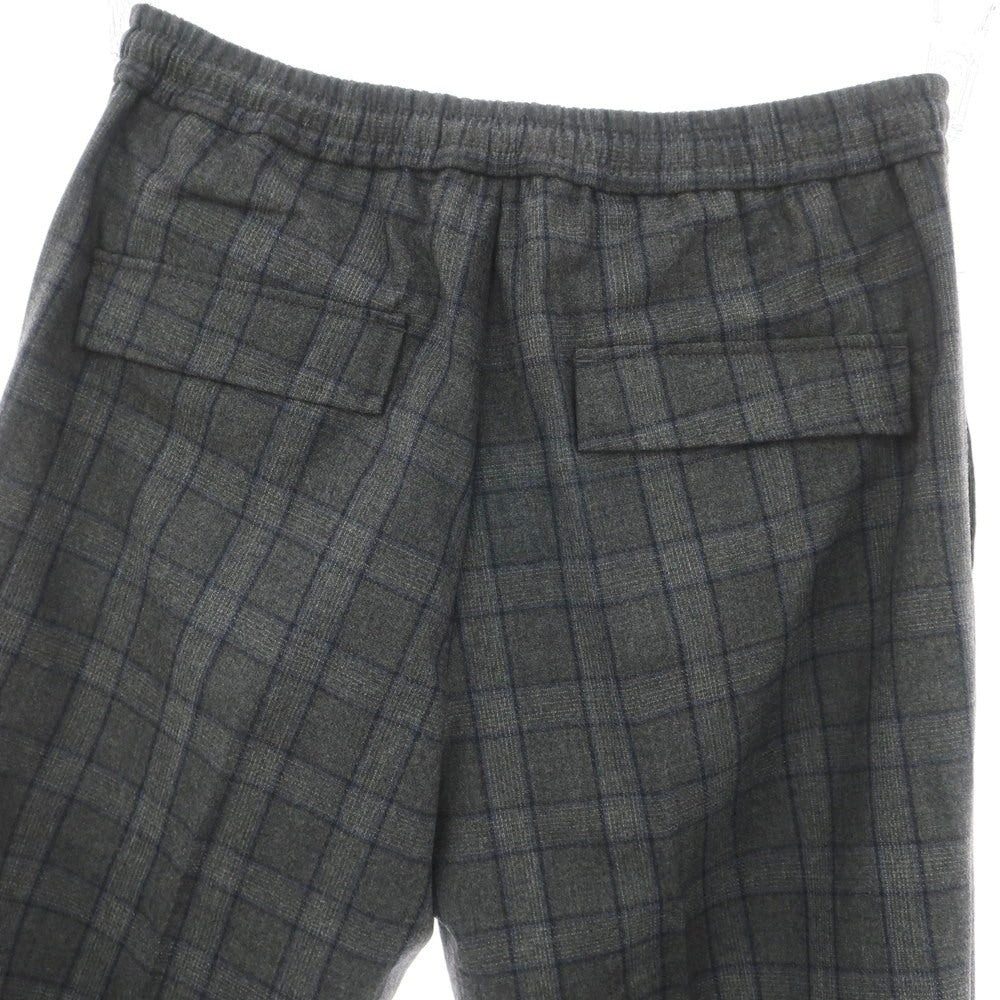 【新品】インコテックス INCOTEX ウールカシミヤ チェック イージースラックスパンツ ダークグレーxブルー【 48 】【 状態ランクN 】【 メンズ 】
