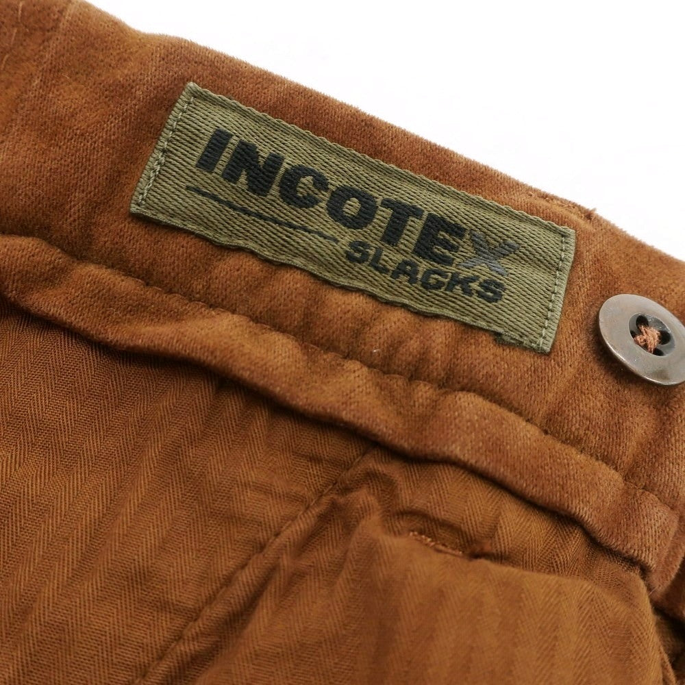 【新品】インコテックス スラックス INCOTEX SLACKS ストレッチ コットン モールスキン カジュアルスラックスパンツ ブラウン【 32 】【 状態ランクN 】【 メンズ 】