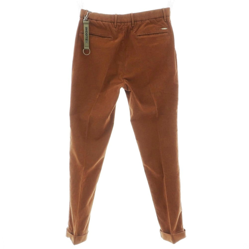 【新品】インコテックス スラックス INCOTEX SLACKS ストレッチ コットン モールスキン カジュアルスラックスパンツ ブラウン【 32 】【 状態ランクN 】【 メンズ 】