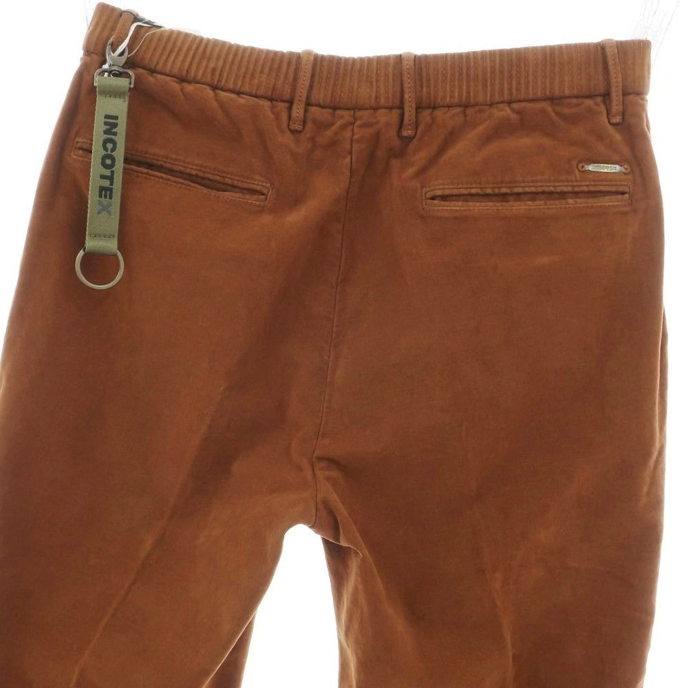 【新品】インコテックス スラックス INCOTEX SLACKS ストレッチ コットン モールスキン カジュアルスラックスパンツ ブラウン【 32 】【 状態ランクN 】【 メンズ 】