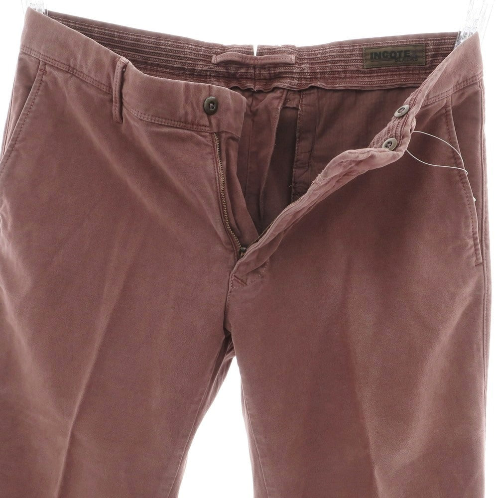 【新品】インコテックス スラックス INCOTEX SLACKS ストレッチ コットン モールスキン カジュアルスラックスパンツ ダルパープル【 34 】【 状態ランクN 】【 メンズ 】