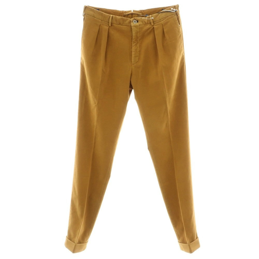 【新品】インコテックス INCOTEX ストレッチ コットン モールスキン カジュアルスラックスパンツ イエローオーカー【 48 】【 状態ランクN 】【 メンズ 】