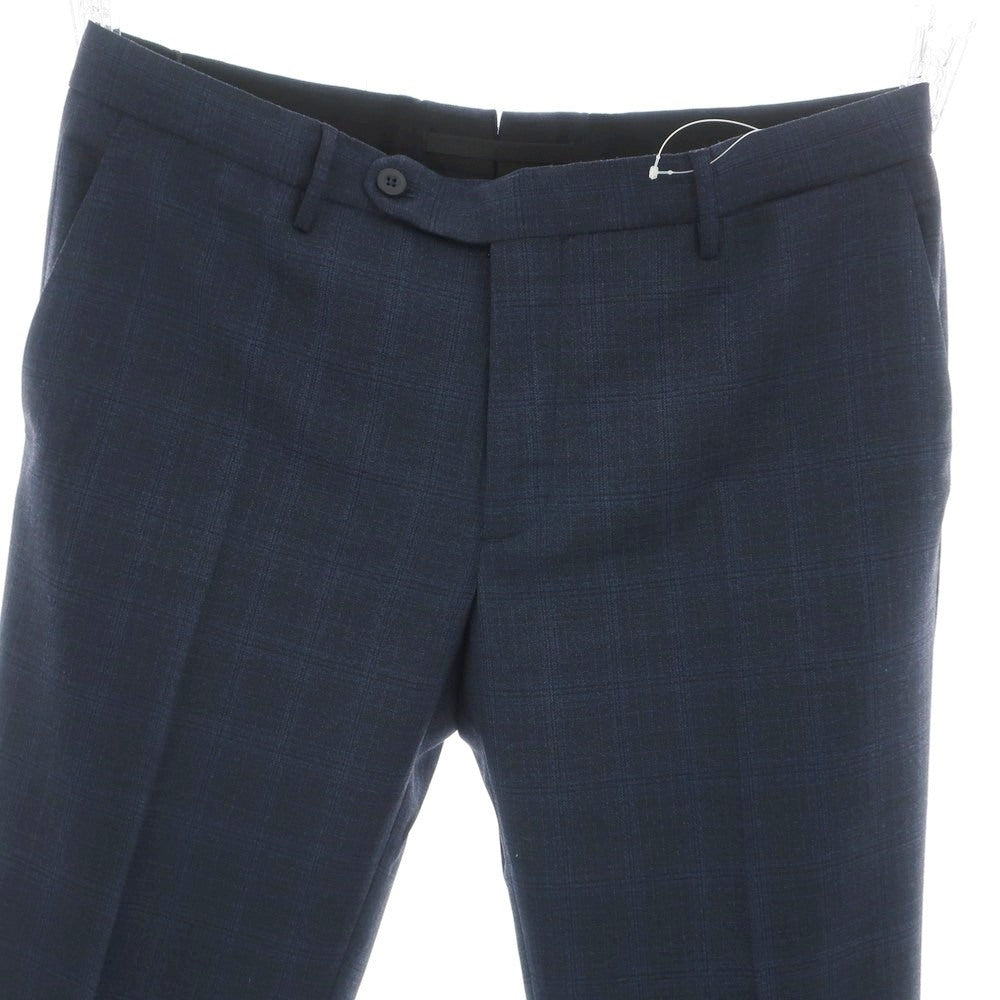 【新品アウトレット】インコテックス スローウェア INCOTEX SLOWEAR TEKNOSARTORIAL ストレッチ ポリエステルウール チェック ドレススラックスパンツ ネイビーxブラック【 52 】【 状態ランクN- 】【 メンズ 】