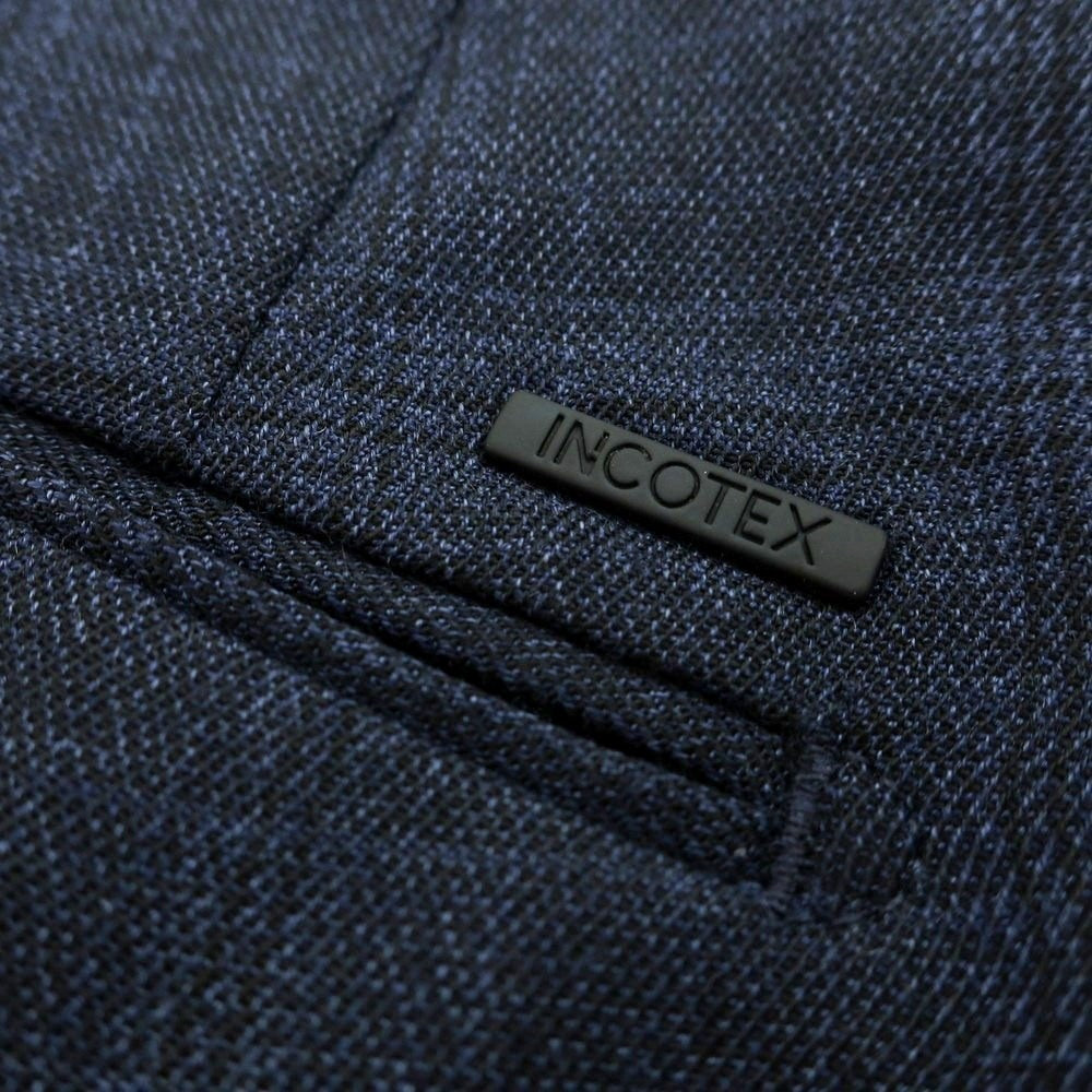【新品アウトレット】インコテックス スローウェア INCOTEX SLOWEAR TEKNOSARTORIAL ストレッチ ポリエステルウール チェック ドレススラックスパンツ ネイビーxブラック【 52 】【 状態ランクN- 】【 メンズ 】