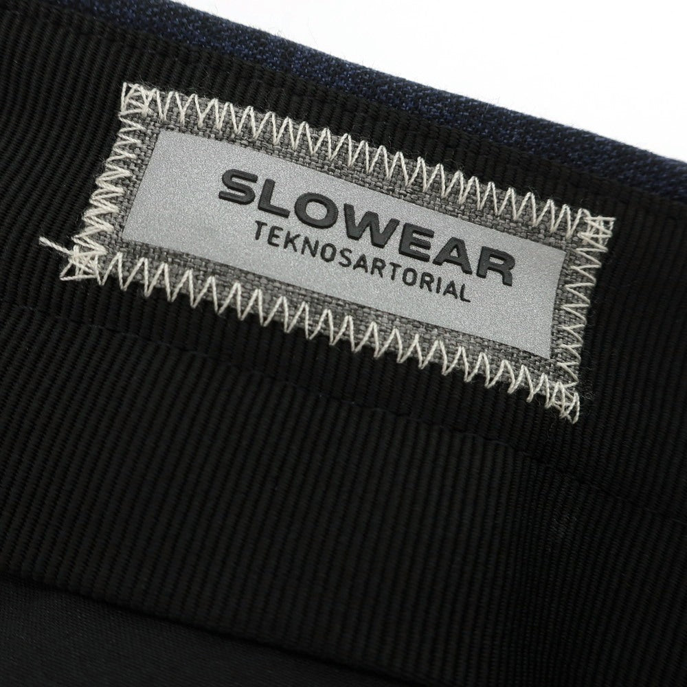【新品アウトレット】インコテックス スローウェア INCOTEX SLOWEAR TEKNOSARTORIAL ストレッチ ポリエステルウール チェック ドレススラックスパンツ ネイビーxブラック【 52 】【 状態ランクN- 】【 メンズ 】