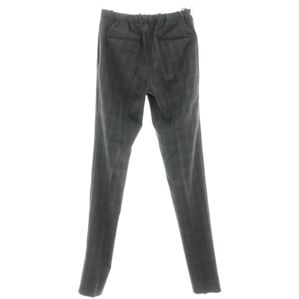 【新品】インコテックス スローウェア INCOTEX SLOWEAR TEKNOSARTORIAL ストレッチ ポリエステルウール チェック イージースラックスパンツ ダークグレーxブラック【 46 】【 状態ランクN 】【 メンズ 】