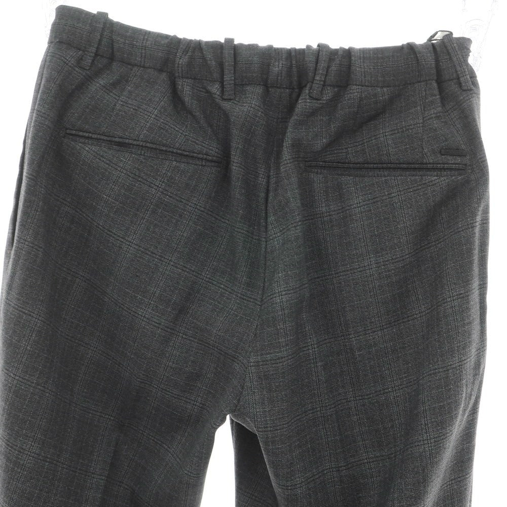 【新品】インコテックス スローウェア INCOTEX SLOWEAR TEKNOSARTORIAL ストレッチ ポリエステルウール チェック イージースラックスパンツ ダークグレーxブラック【 46 】【 状態ランクN 】【 メンズ 】